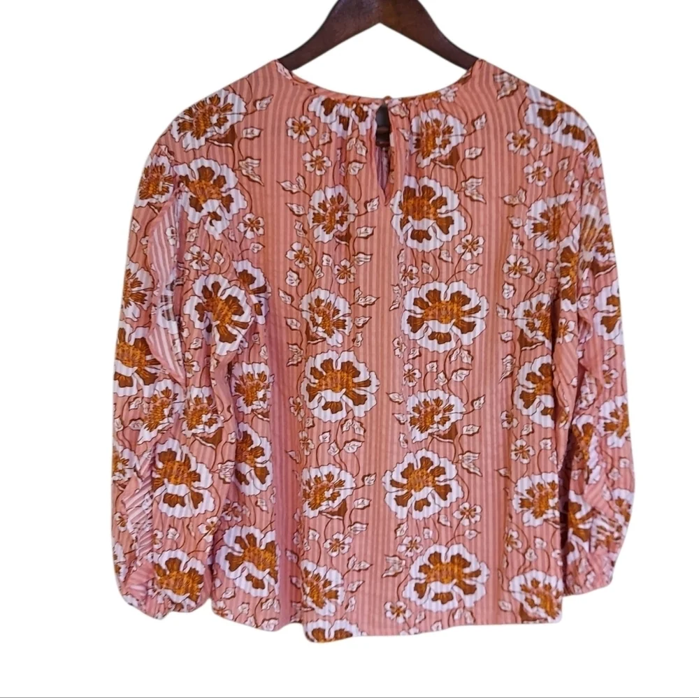 J Crew Ruffle Sleeve Climbing Floral Blouse